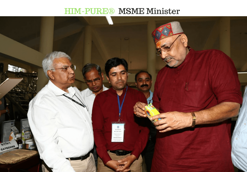 Shri Giri Raj Ji (MSME Minister of India) appreciate Himpure’s products.